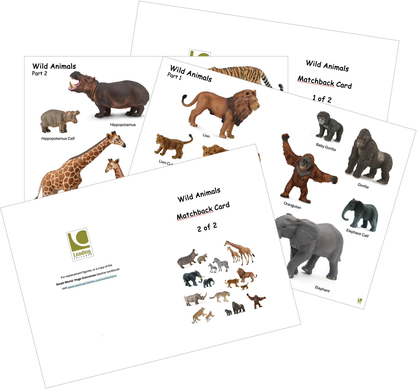 Wild Animals Matchback Card (Large Set)