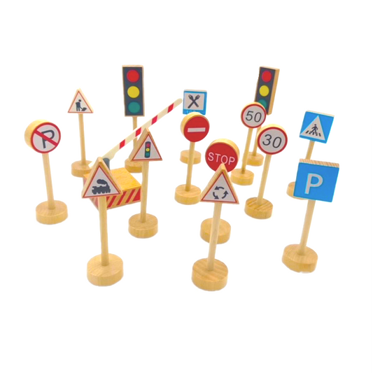 Wooden Traffic Signs (15 pcs)