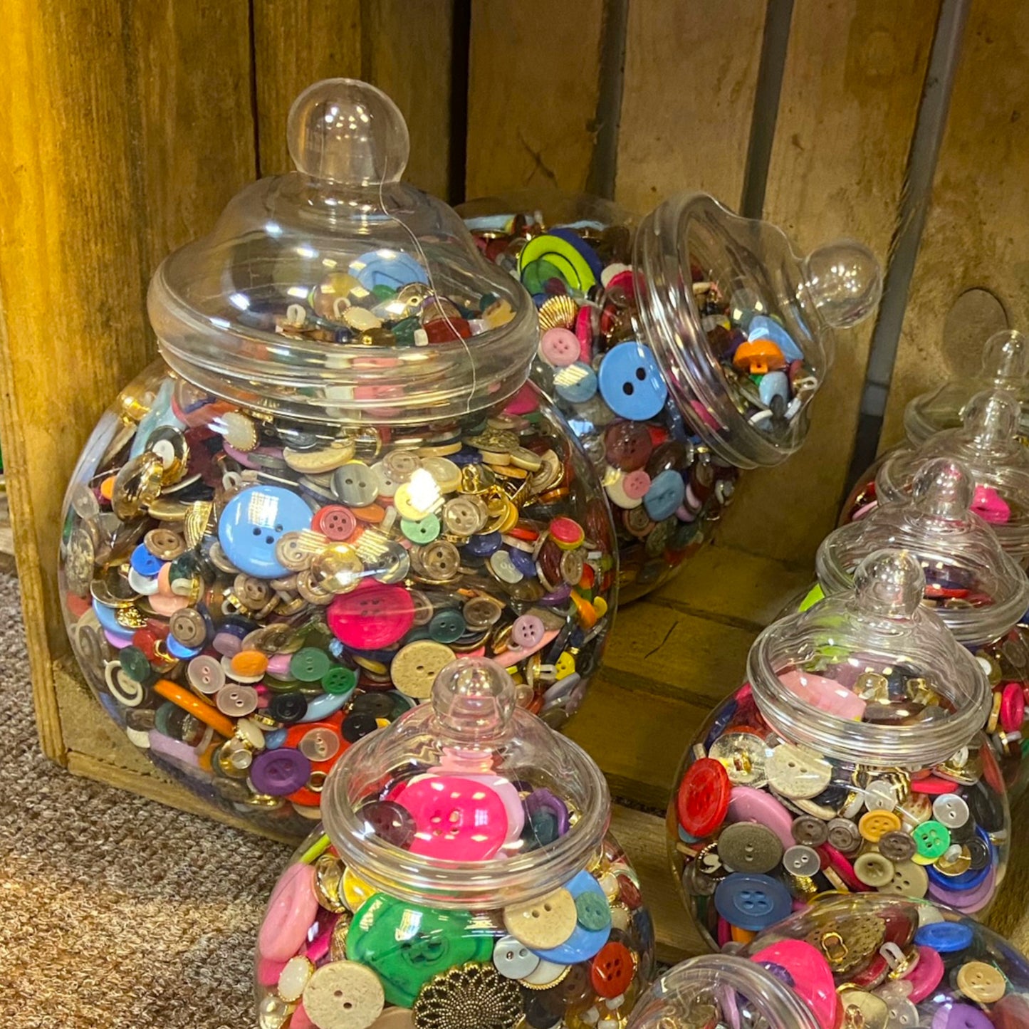Extra Large Jar of Mixed Coloured Buttons