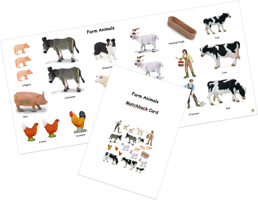 Farm Animals Matchback Card