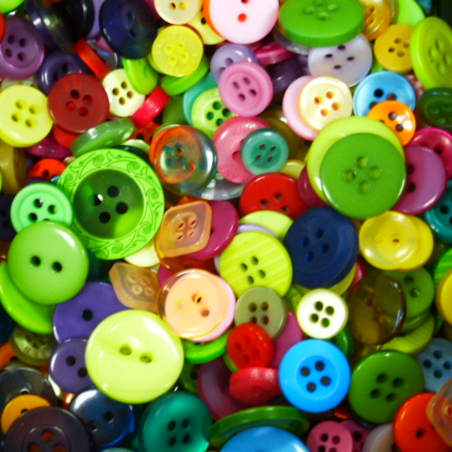 Jar of Mixed Coloured Buttons