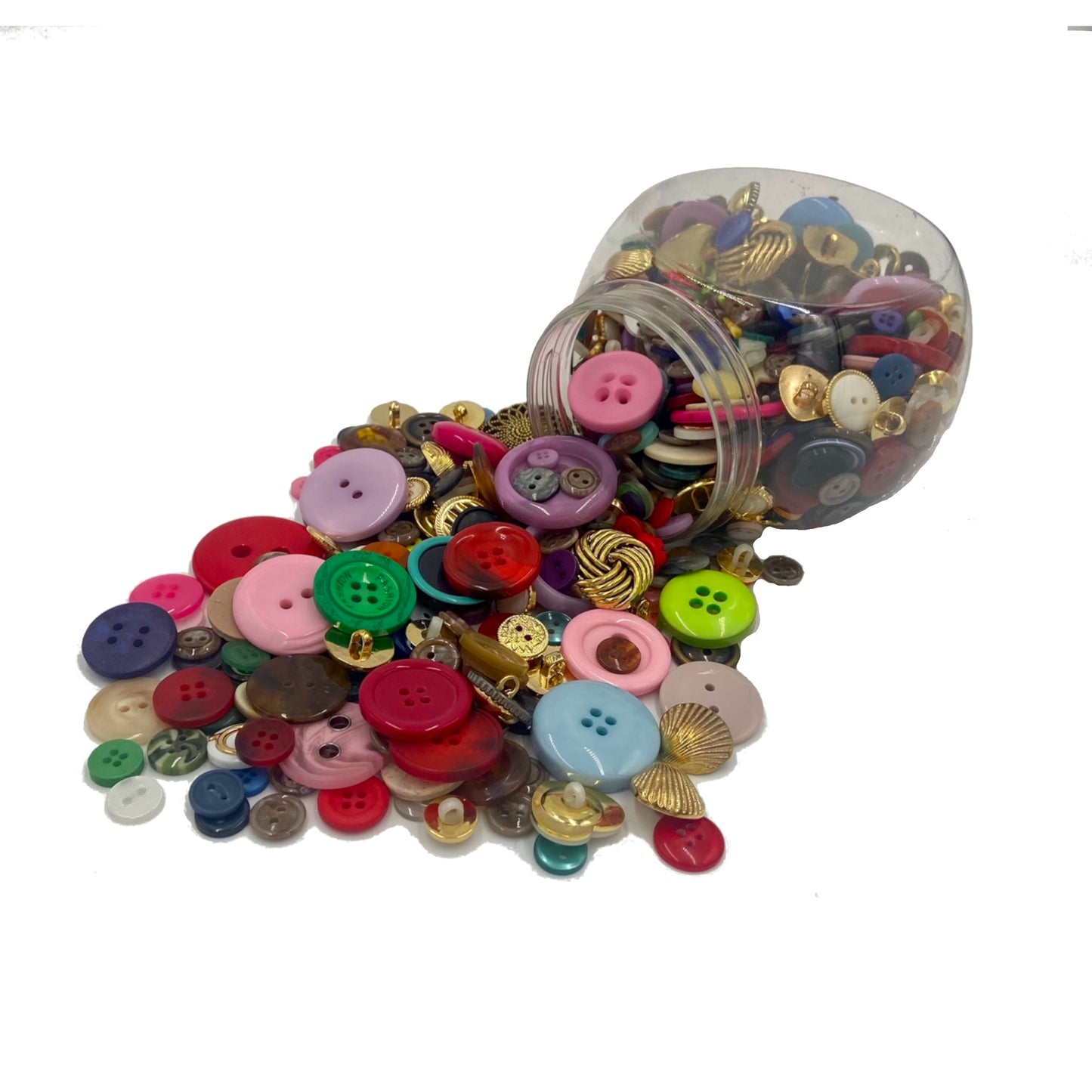 Jar of Mixed Coloured Buttons