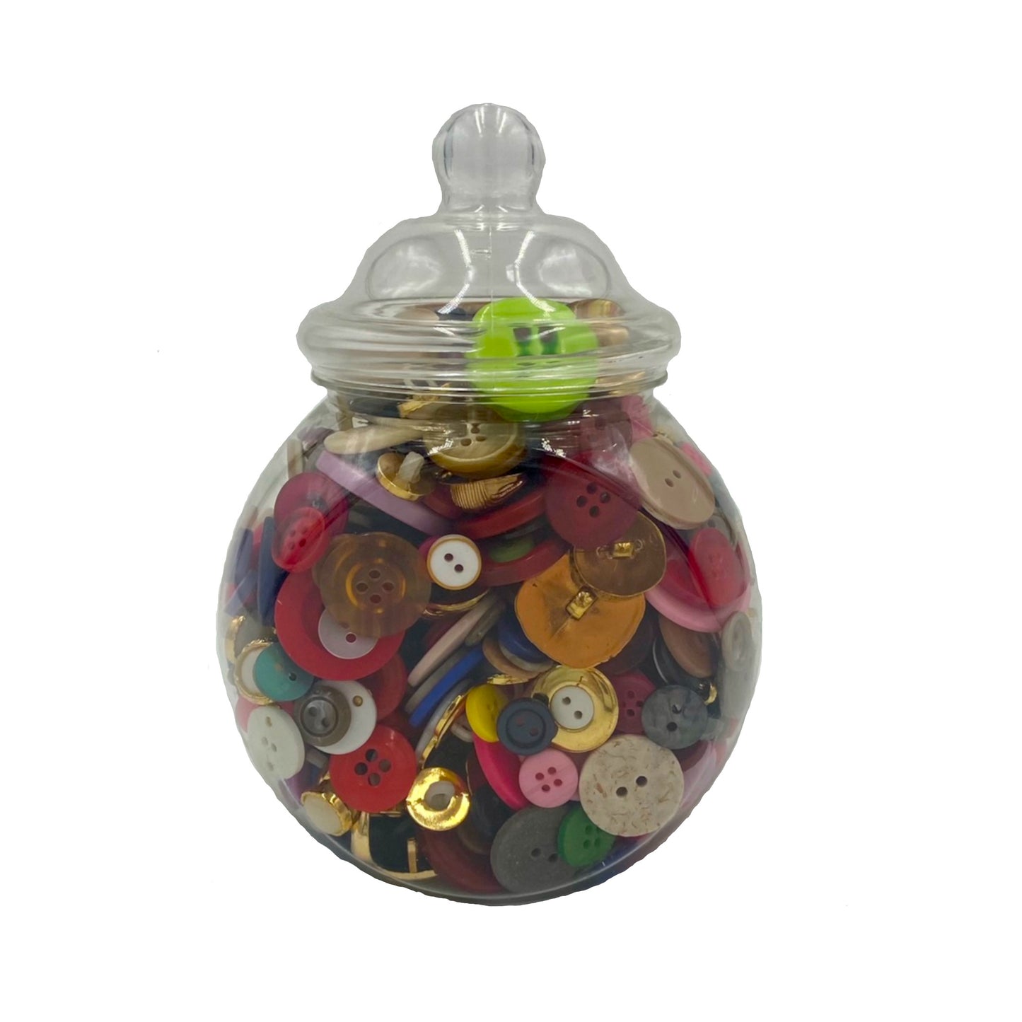 Jar of Mixed Coloured Buttons